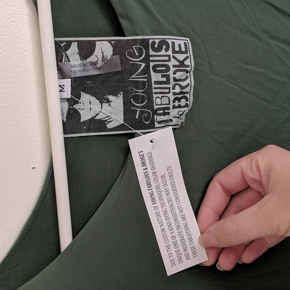 Young Fabulous and Broke olive green tunic/blouse, medium - Picture 2 of 3